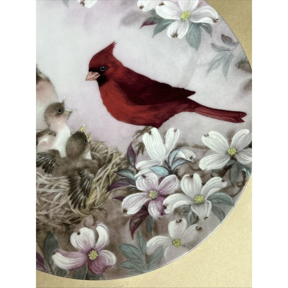 VTG‎ Lena Liu Nature's Poetry Series Plates- MORNING SERENADE, MORNING CHRUS EUC